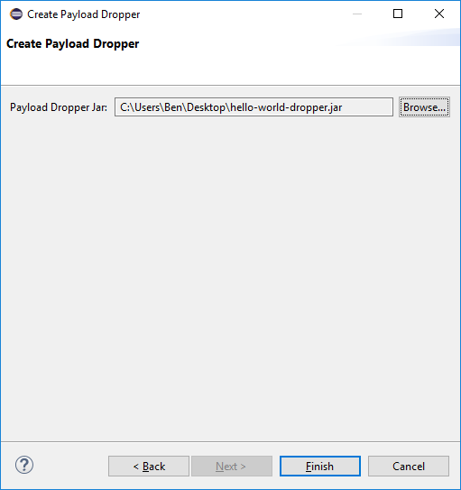 Exporting Payload Dropper (step 3)